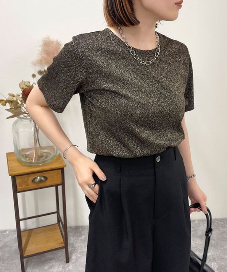 fredy emue「ラメテレコTシャツ」|Tシャツ・カットソー|