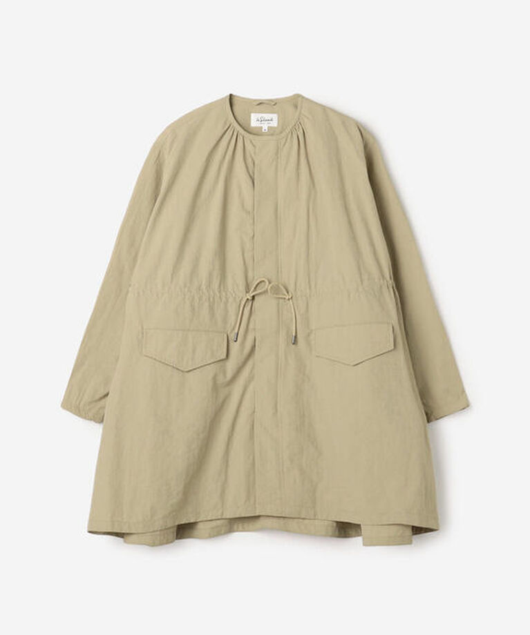 LE GLAZIK「LE GLAZIK | ナイロン カラーレスコート WOMEN」|ダッフルコート|BEIGE