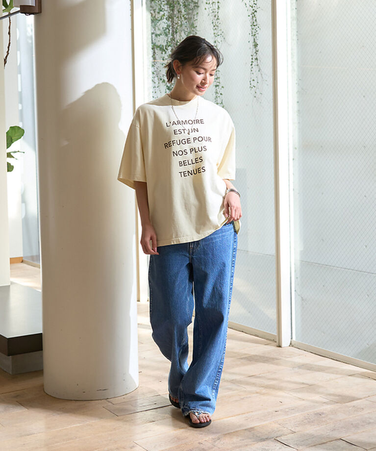 Rouge vif「ピグメントヴィンテージライクロゴBIG Tシャツ」|Tシャツ・カットソー|