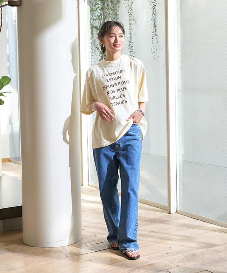 Rouge vif「ピグメントヴィンテージライクロゴBIG Tシャツ」|Tシャツ・カットソー|