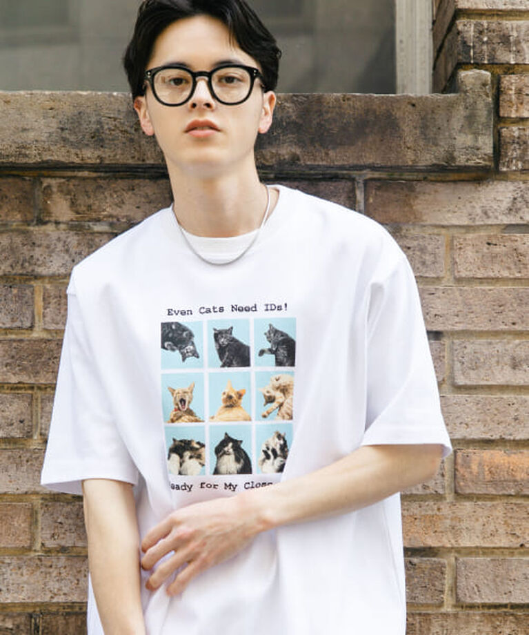 SENSE OF PLACE by URBAN RESEARCH「SENSE OF PLACE 『ユニセックス』Cat graphic Short-Sleeve T-shirts」|Tシャツ・カットソー|WHITE