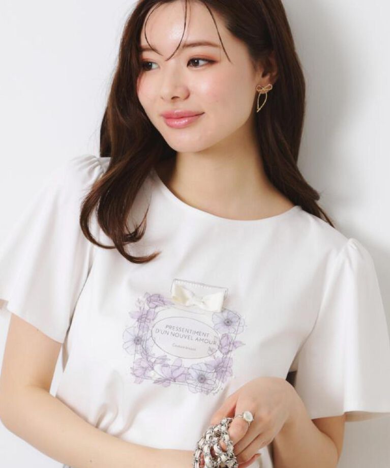 Couture broach「【接触冷感・UVカット】パフュームプリントTシャツ」|Tシャツ・カットソー|