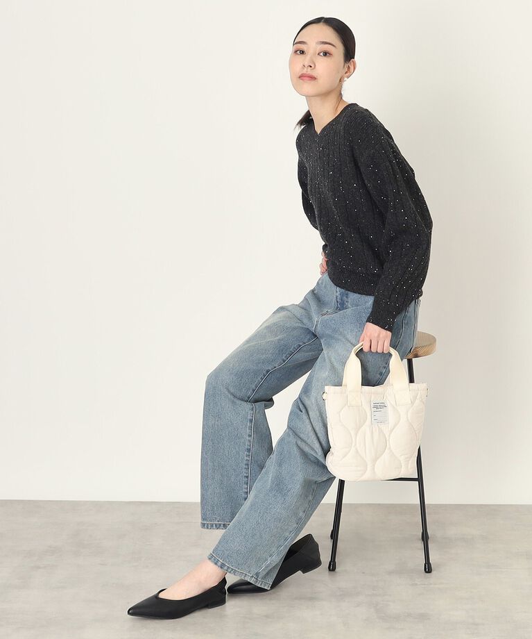 THE SHOP TK「キラキラスパンコールリブニット【手洗い可】」|ニット・セーター|