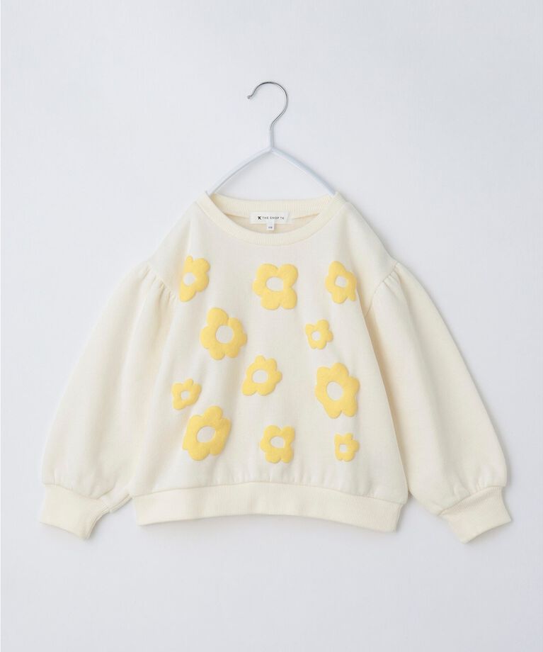 THE SHOP TK「【100－130/裏起毛】フラワー＆ラメロゴプルオーバー」|Tシャツ・カットソー|