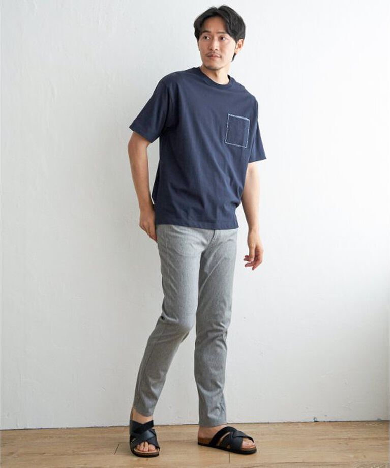 ikka「ストライプＭＩＸポケットＴ」|Tシャツ・カットソー|