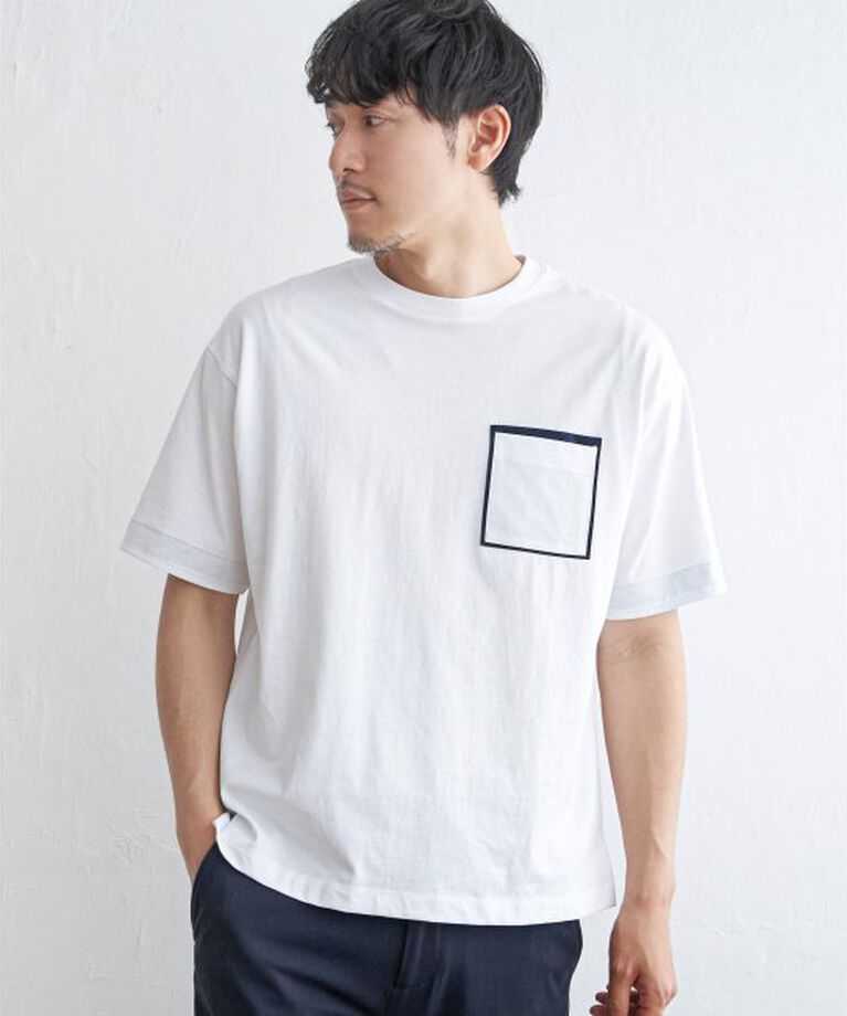 ikka「ストライプＭＩＸポケットＴ」|Tシャツ・カットソー|