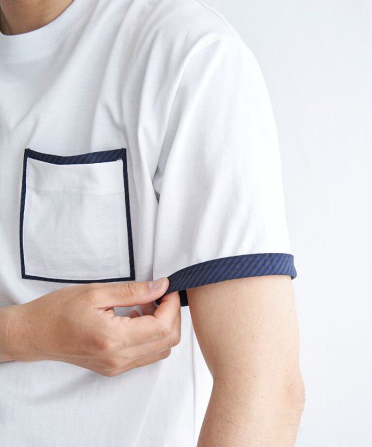 ikka「ストライプＭＩＸポケットＴ」|Tシャツ・カットソー|