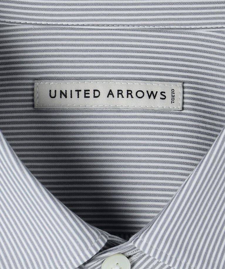 UNITED ARROWS「タイプライタージャージ ストライプ セミワイドカラー シャツ COMFORT EASY―MODEL―抗菌防臭―」|シャツ・ブラウス|