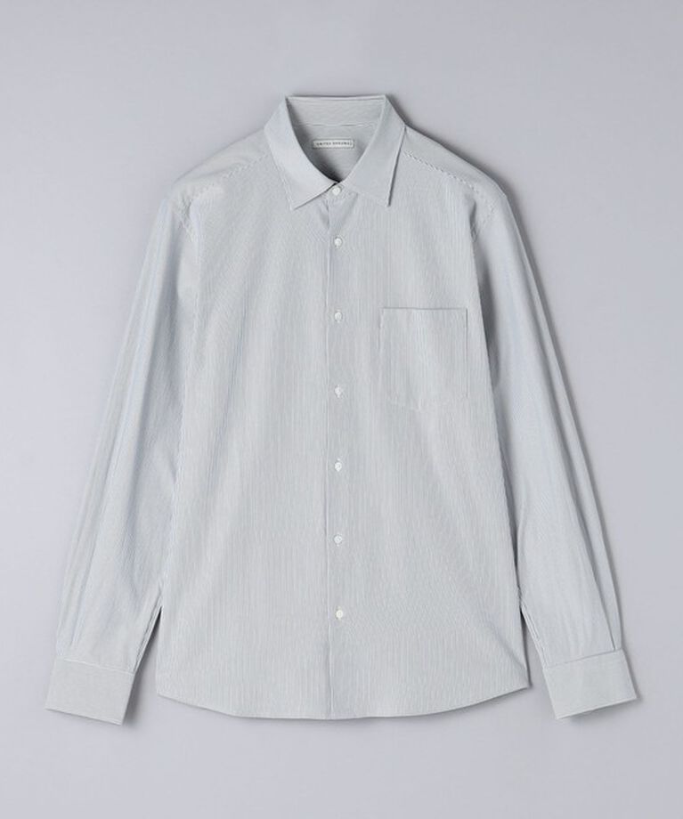 UNITED ARROWS「タイプライタージャージ ストライプ セミワイドカラー シャツ COMFORT EASY―MODEL―抗菌防臭―」|シャツ・ブラウス|