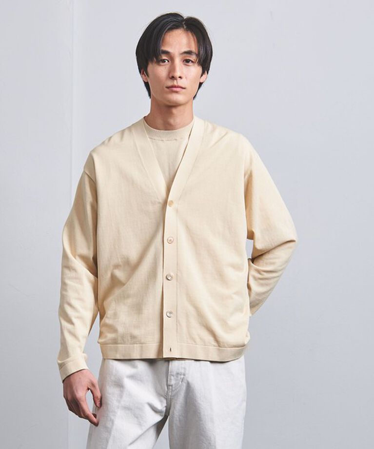 UNITED ARROWS「クレープ コットン カーディガン」|カーディガン|NATURAL