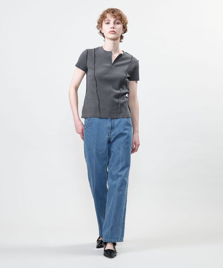 ASTRAET「＜ASTRAET＞リブ キーネック カットソー」|Tシャツ・カットソー|