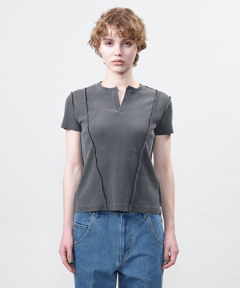 ASTRAET「＜ASTRAET＞リブ キーネック カットソー」|Tシャツ・カットソー|