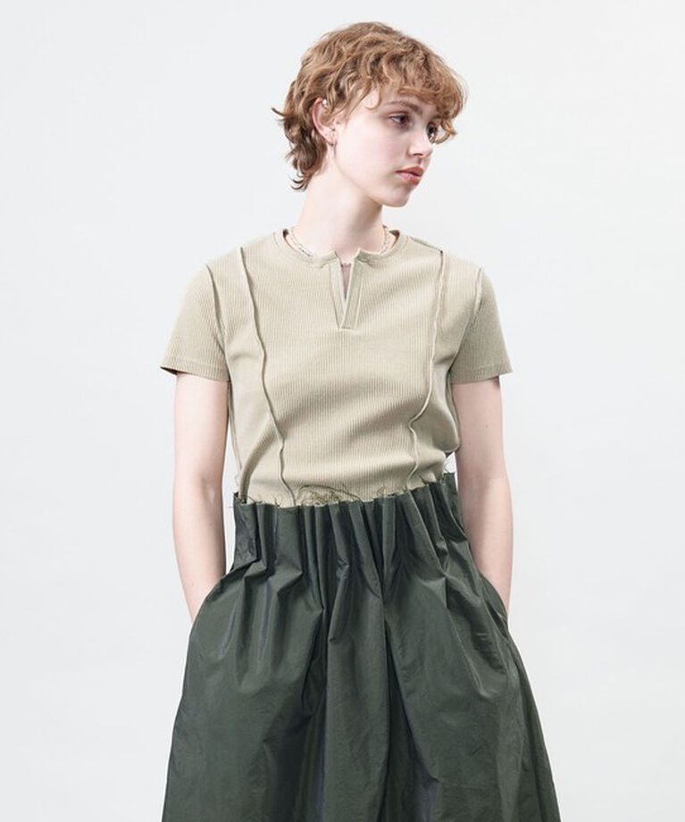 ASTRAET「＜ASTRAET＞リブ キーネック カットソー」|Tシャツ・カットソー|