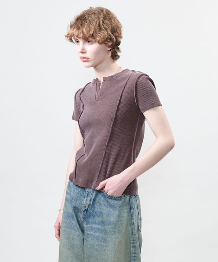 ASTRAET「＜ASTRAET＞リブ キーネック カットソー」|Tシャツ・カットソー|