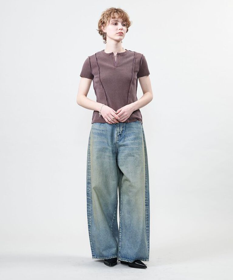 ASTRAET「＜ASTRAET＞リブ キーネック カットソー」|Tシャツ・カットソー|