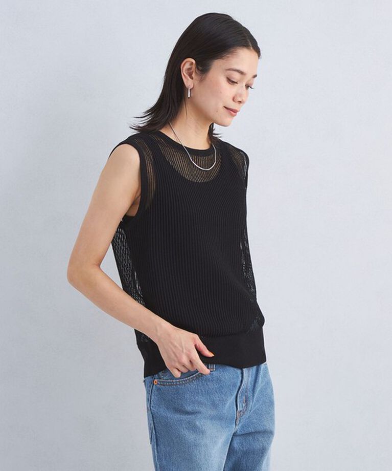 UNITED ARROWS green label relaxing「コイルシアー ノースリーブ ニット プルオーバー -ウォッシャブル-」|ニット・セーター|