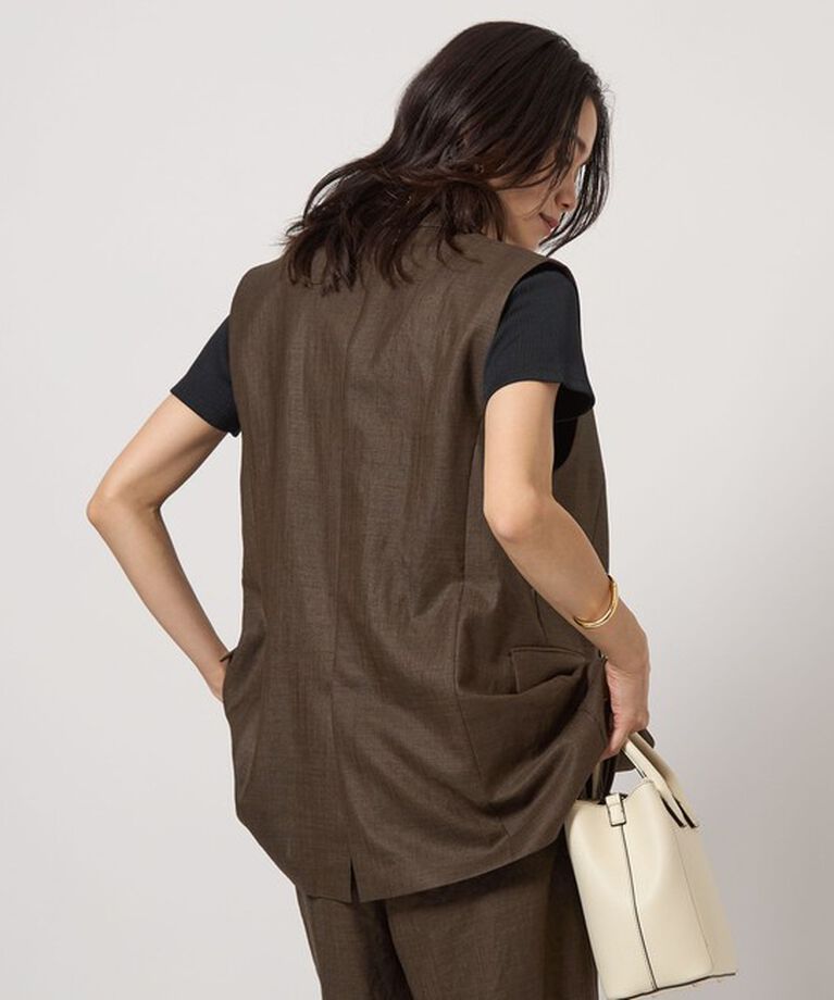 UNITED ARROWS green label relaxing「ライトリネンライク ジレ -マシンウォッシャブル-」|テーラードジャケット|