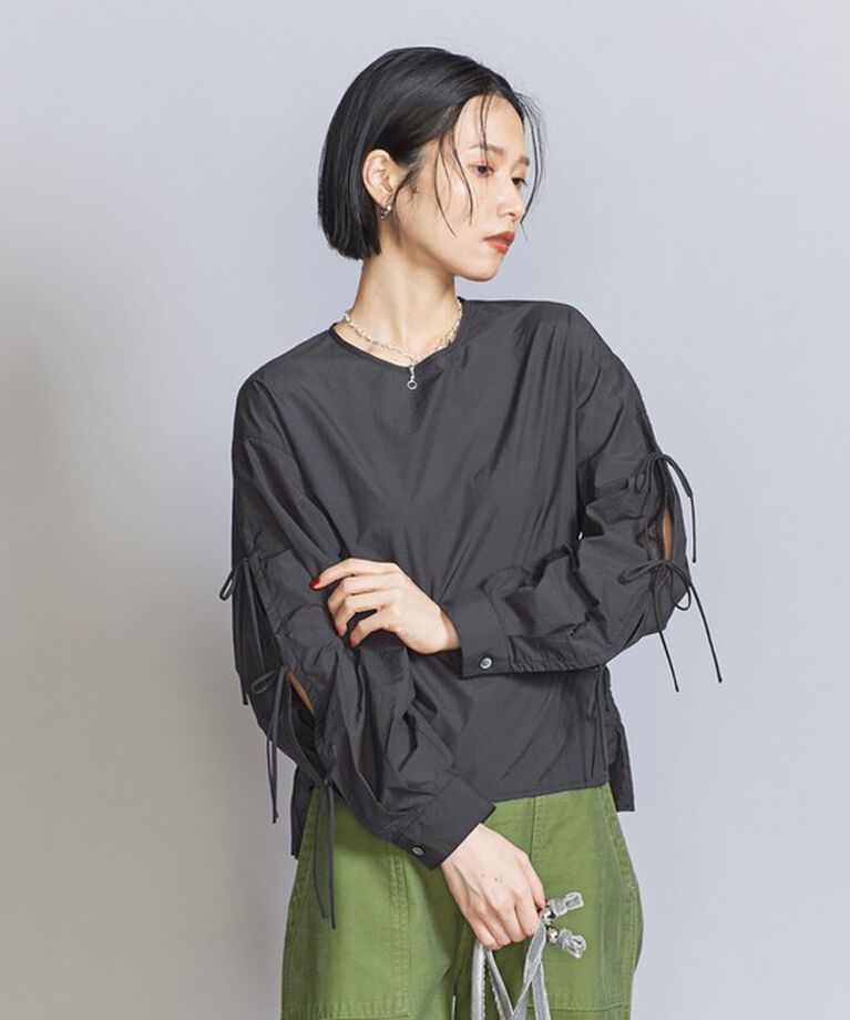 BEAUTY&YOUTH UNITED ARROWS「【WEB限定】ナイロンコットン リボンスリーブブラウス -ウォッシャブル-」|シャツ・ブラウス|