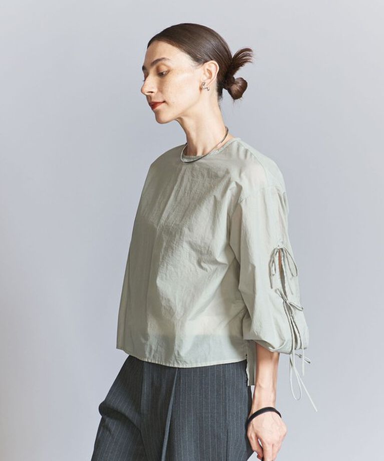 BEAUTY&YOUTH UNITED ARROWS「【WEB限定】ナイロンコットン リボンスリーブブラウス -ウォッシャブル-」|シャツ・ブラウス|