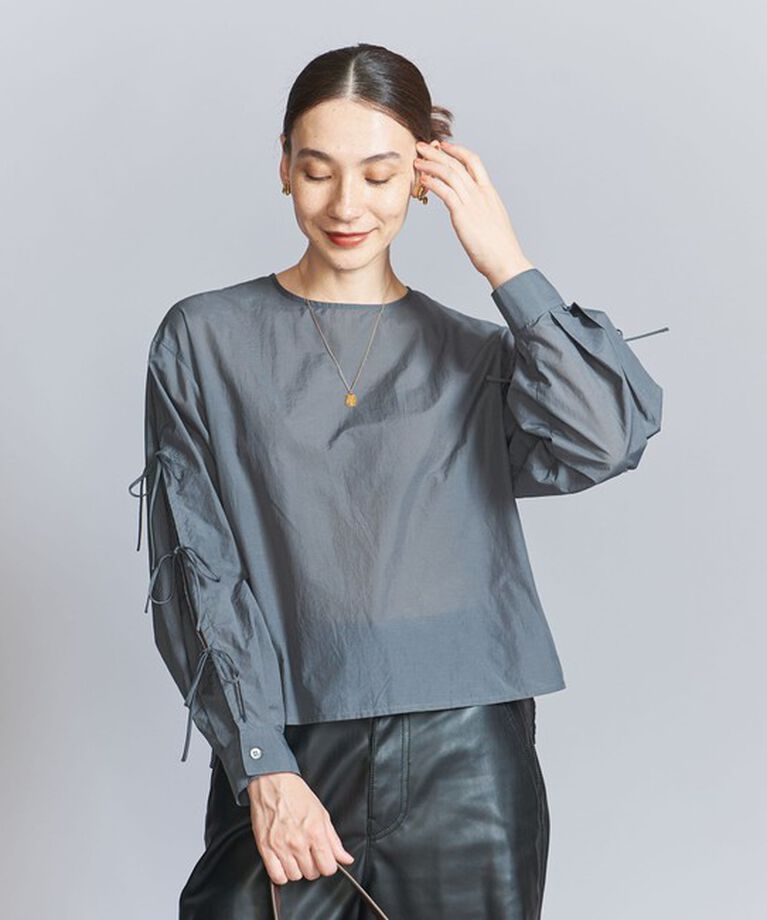 BEAUTY&YOUTH UNITED ARROWS「【WEB限定】ナイロンコットン リボンスリーブブラウス -ウォッシャブル-」|シャツ・ブラウス|