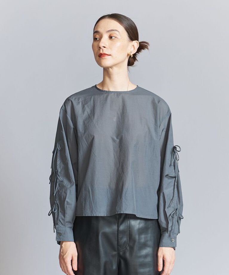 BEAUTY&YOUTH UNITED ARROWS「【WEB限定】ナイロンコットン リボンスリーブブラウス -ウォッシャブル-」|シャツ・ブラウス|