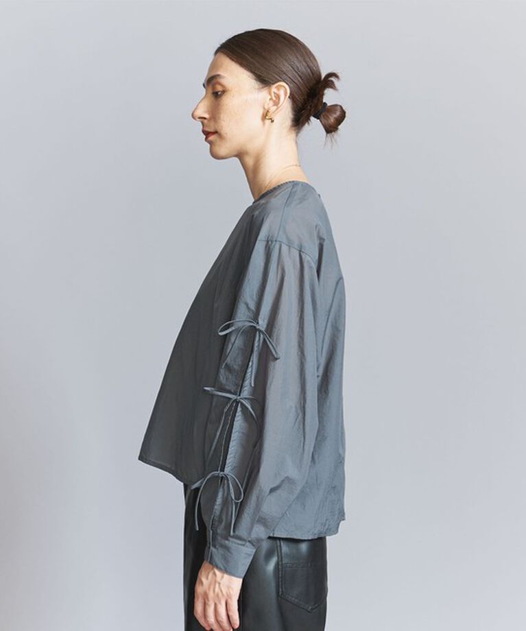 BEAUTY&YOUTH UNITED ARROWS「【WEB限定】ナイロンコットン リボンスリーブブラウス -ウォッシャブル-」|シャツ・ブラウス|