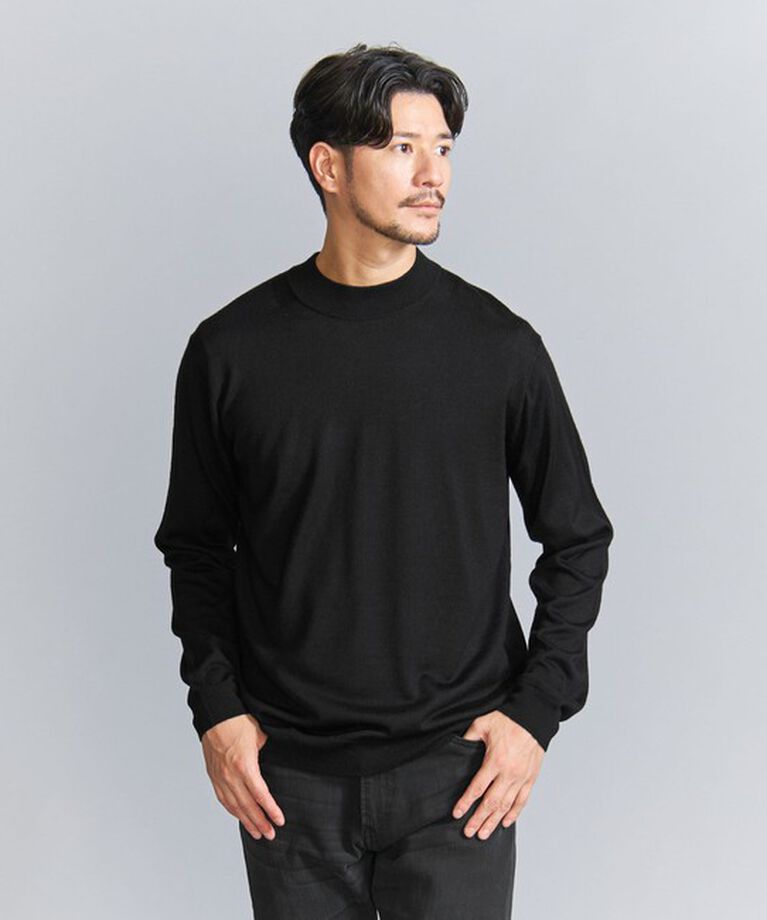 BEAUTY&YOUTH UNITED ARROWS「【WEB限定 WARDROBE SMART】マシーンウォッシャブル ウールミックス ジャケット クルーネック」|ニット・セーター|