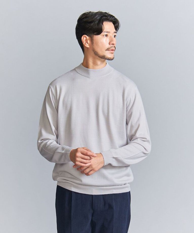 BEAUTY&YOUTH UNITED ARROWS「【WEB限定 WARDROBE SMART】マシーンウォッシャブル ウールミックス ジャケット クルーネック」|ニット・セーター|