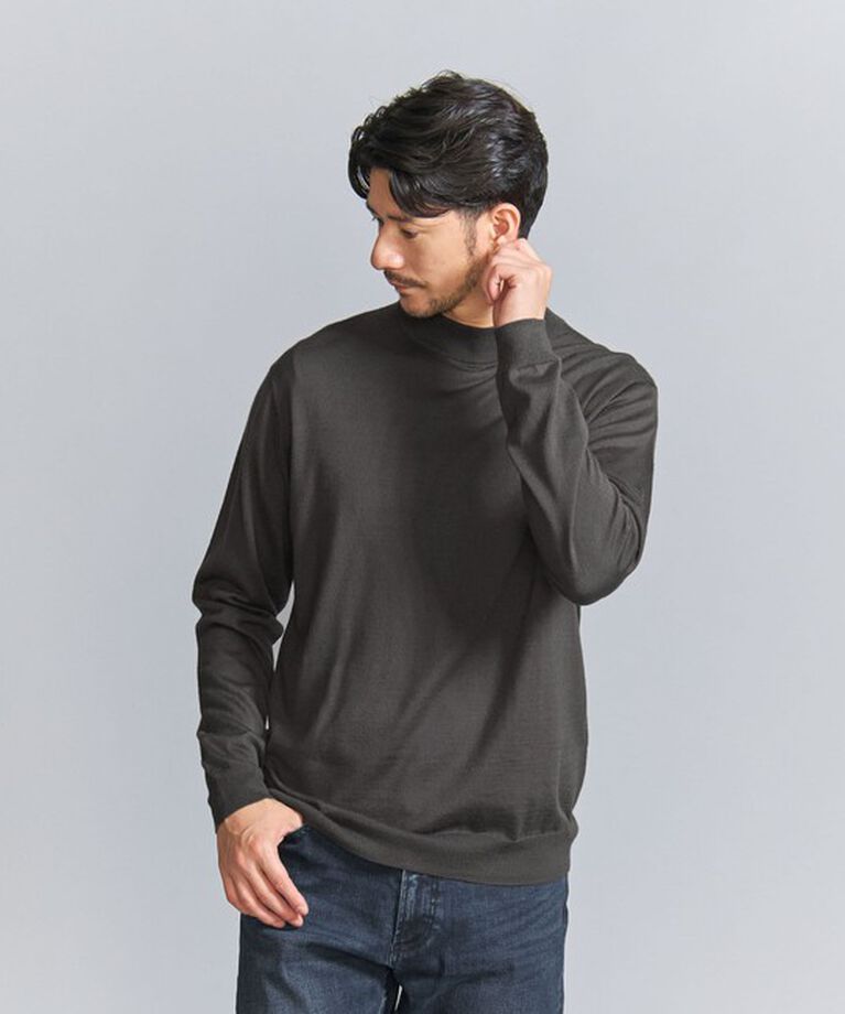 BEAUTY&YOUTH UNITED ARROWS「【WEB限定 WARDROBE SMART】マシーンウォッシャブル ウールミックス ジャケット クルーネック」|ニット・セーター|