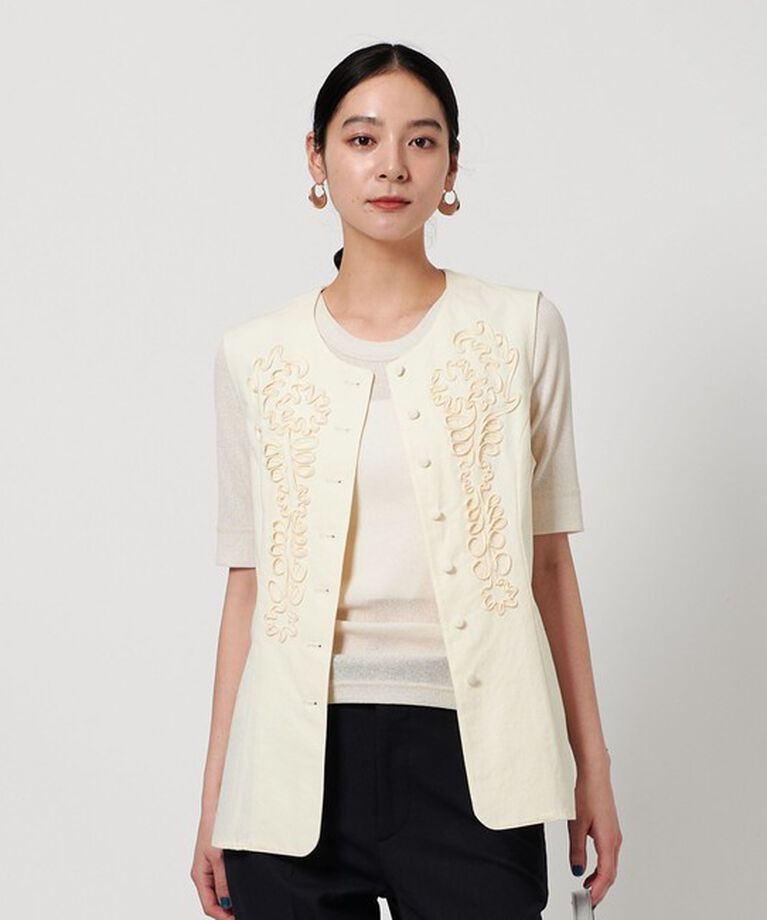 BEAUTY&YOUTH UNITED ARROWS「コットンテープ エンブロイダリー ベスト」|ベスト・ジレ|NATURAL