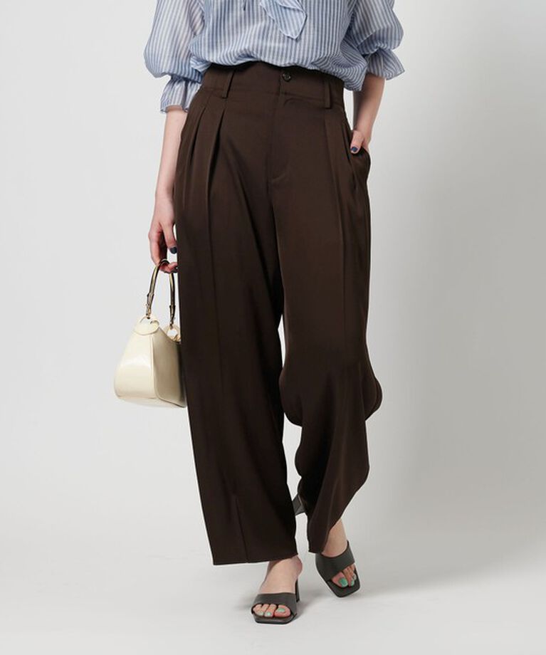 BEAUTY&YOUTH UNITED ARROWS「ポリエステルツイル カットアウト タックパンツ」|スラックス|