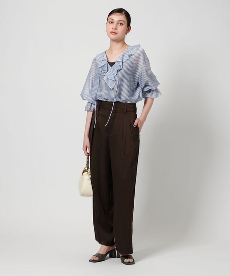 BEAUTY&YOUTH UNITED ARROWS「ポリエステルツイル カットアウト タックパンツ」|スラックス|