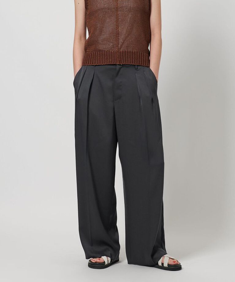 BEAUTY&YOUTH UNITED ARROWS「ポリエステルツイル カットアウト タックパンツ」|スラックス|NAVY