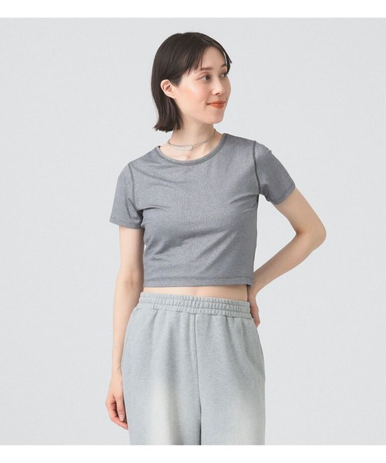 Ray BEAMS 「ラメ クロップド クルーネック Tシャツ」|Tシャツ・カットソー|