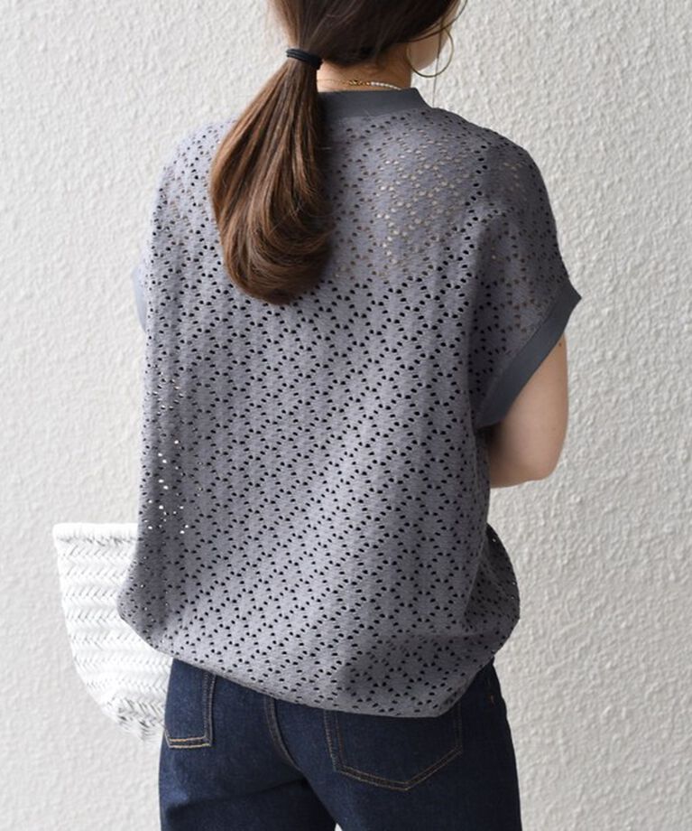 SHIPS for women「【WEB限定】〈手洗い可能〉アイレット クルーネック プルオーバー」|Tシャツ・カットソー|