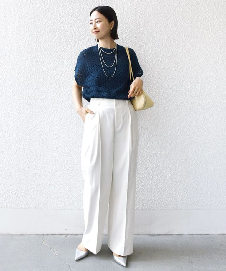 SHIPS for women「【WEB限定】〈手洗い可能〉アイレット クルーネック プルオーバー」|Tシャツ・カットソー|