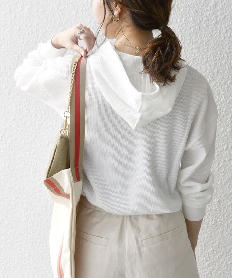 SHIPS any「SHIPS any:〈洗濯機可能〉ワッフル フーディ プルオーバー」|Tシャツ・カットソー|