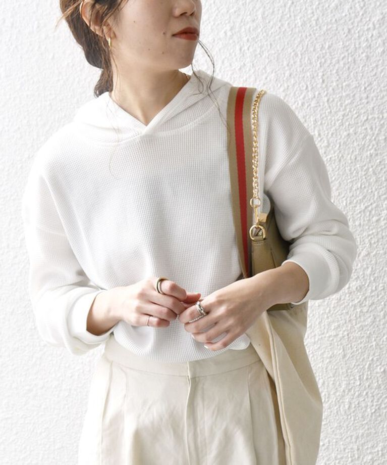 SHIPS any「SHIPS any:〈洗濯機可能〉ワッフル フーディ プルオーバー」|Tシャツ・カットソー|