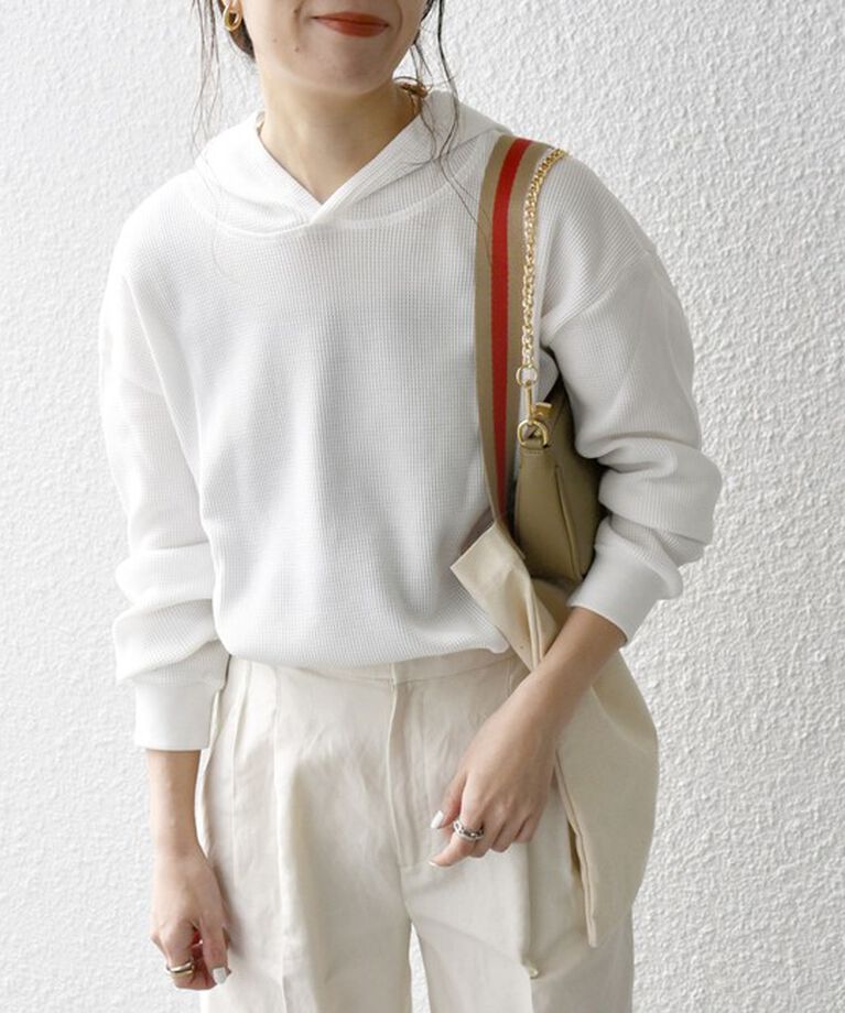 SHIPS any「SHIPS any:〈洗濯機可能〉ワッフル フーディ プルオーバー」|Tシャツ・カットソー|