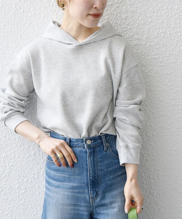 SHIPS any「SHIPS any:〈洗濯機可能〉ワッフル フーディ プルオーバー」|Tシャツ・カットソー|