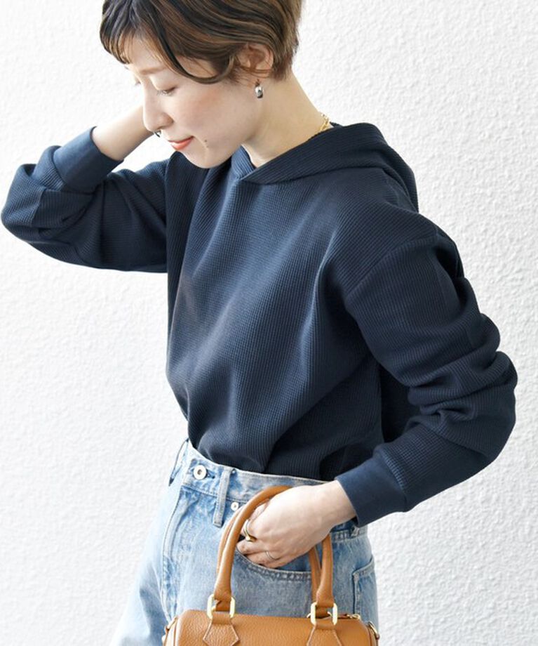 SHIPS any「SHIPS any:〈洗濯機可能〉ワッフル フーディ プルオーバー」|Tシャツ・カットソー|