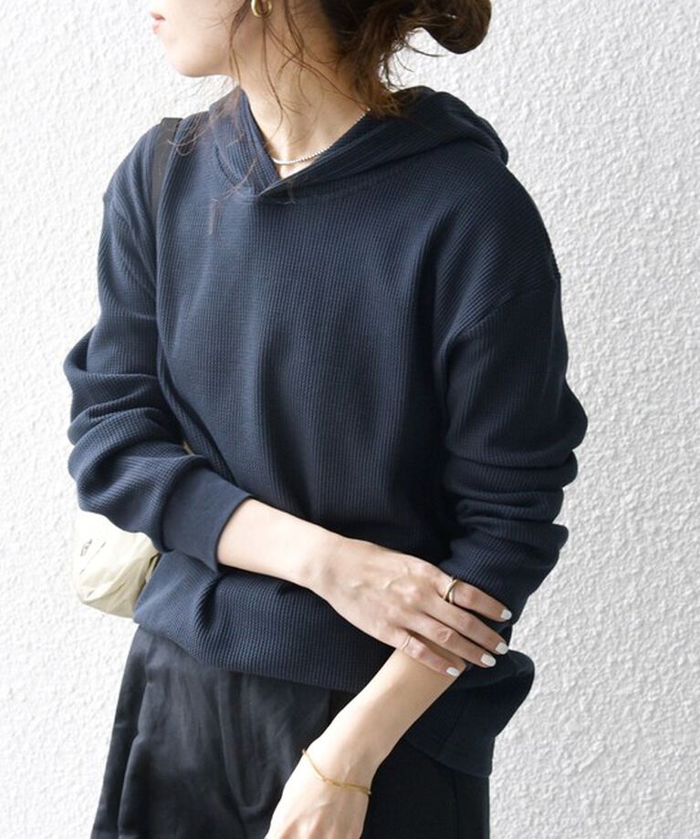 SHIPS any「SHIPS any:〈洗濯機可能〉ワッフル フーディ プルオーバー」|Tシャツ・カットソー|