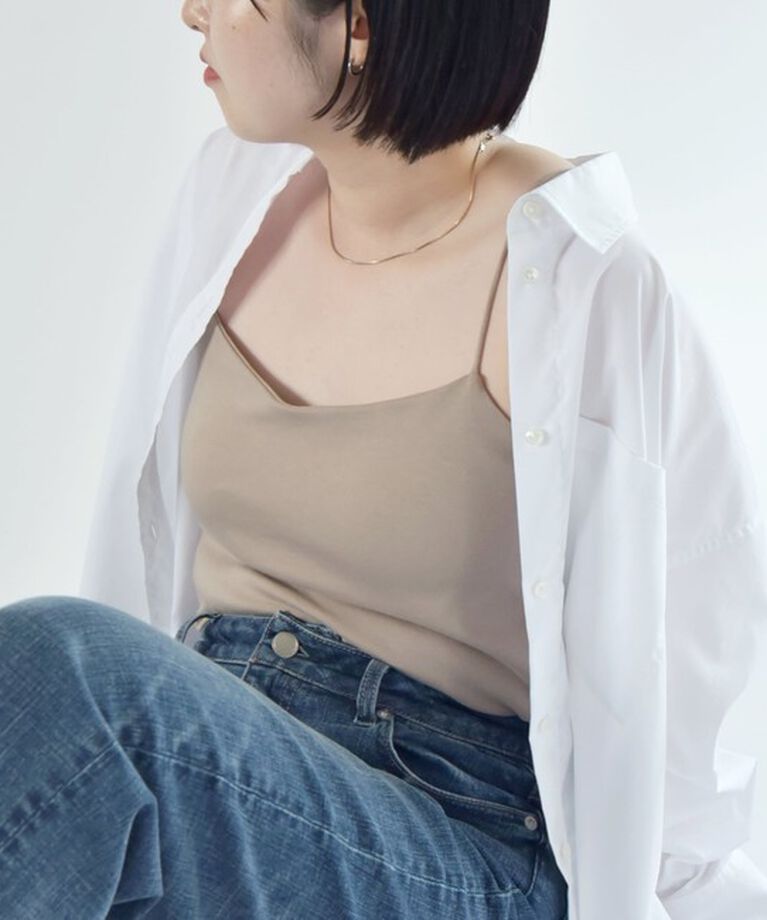 quaranciel「quaranciel:〈洗濯機可能〉フライス カップ付き インナー ブラ キャミソール」|インナー|ベージュ