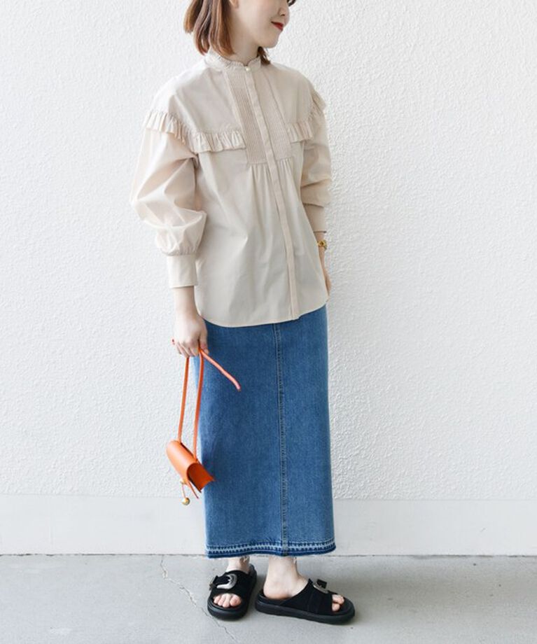 SHIPS for women「* 〈手洗い可能〉ブザム フリル シャツ 24SS ◇」|シャツ・ブラウス|