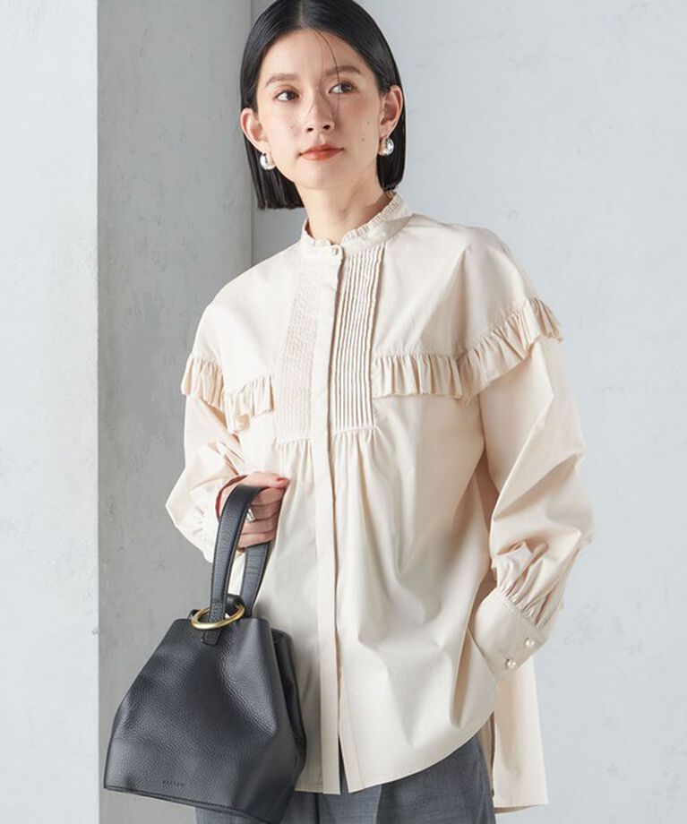 SHIPS for women「* 〈手洗い可能〉ブザム フリル シャツ 24SS ◇」|シャツ・ブラウス|
