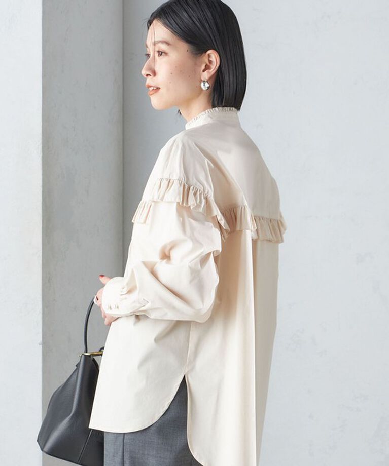 SHIPS for women「* 〈手洗い可能〉ブザム フリル シャツ 24SS ◇」|シャツ・ブラウス|