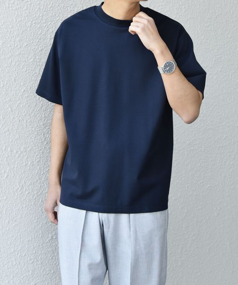 SHIPS any「SHIPS any: デザイン リブ ハイゲージ ポンチ クルーネック Tシャツ◇」|Tシャツ・カットソー|