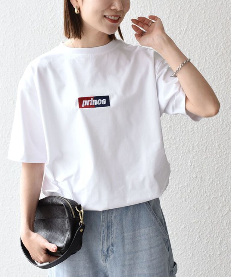 SHIPS any「【SHIPS any別注】prince:〈吸水速乾/UVカット/遮熱〉ボックス ロゴ 刺繍 スピンドル Tシャツ◇」|Tシャツ・カットソー|