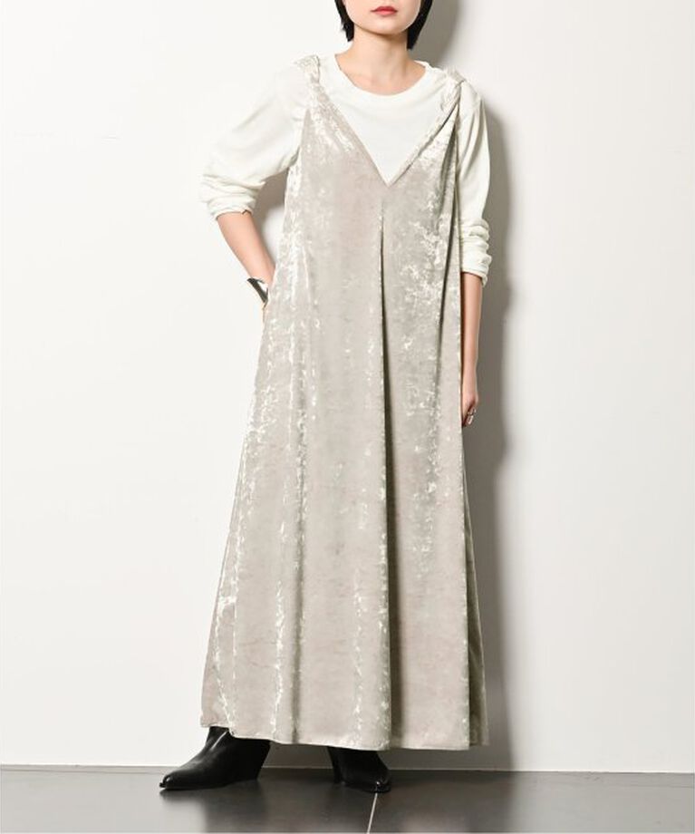  「VELVET TWIST DRESS：ワンピース」|ワンピース|グレーB