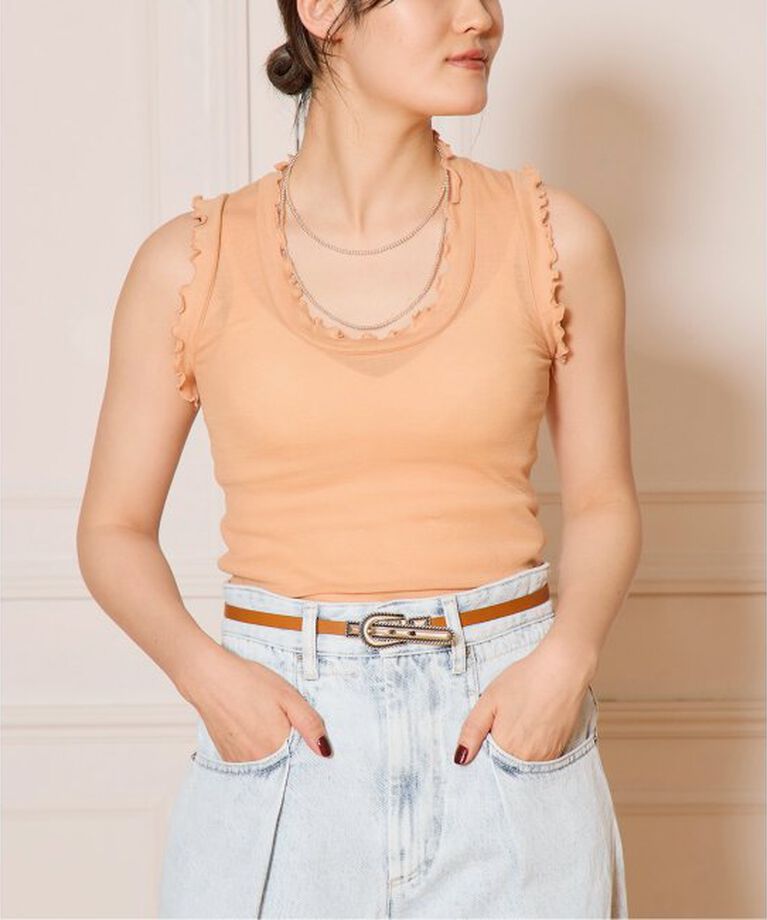 IENA LA BOUCLE「seamless basic./シームレスベーシック Flounce タンクトップ」|タンクトップ|